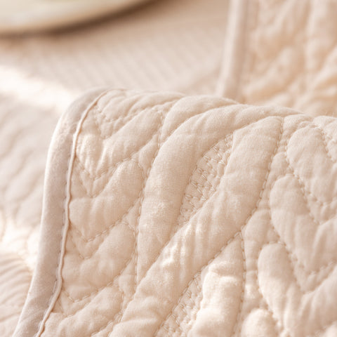 Slipcover KAS™ Geometric Textured Cotton Quilted Sofa Cover, Non-Slip Washable Couch Protector