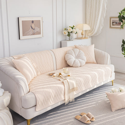 Slipcover KAS™ Quilted Geometric Cotton Sofa Cover, Non-Slip & Thick Padded Furniture Covers