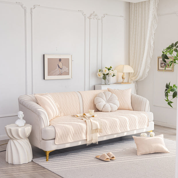 Slipcover KAS™ Quilted Geometric Cotton Sofa Cover, Non-Slip & Thick Padded Furniture Covers