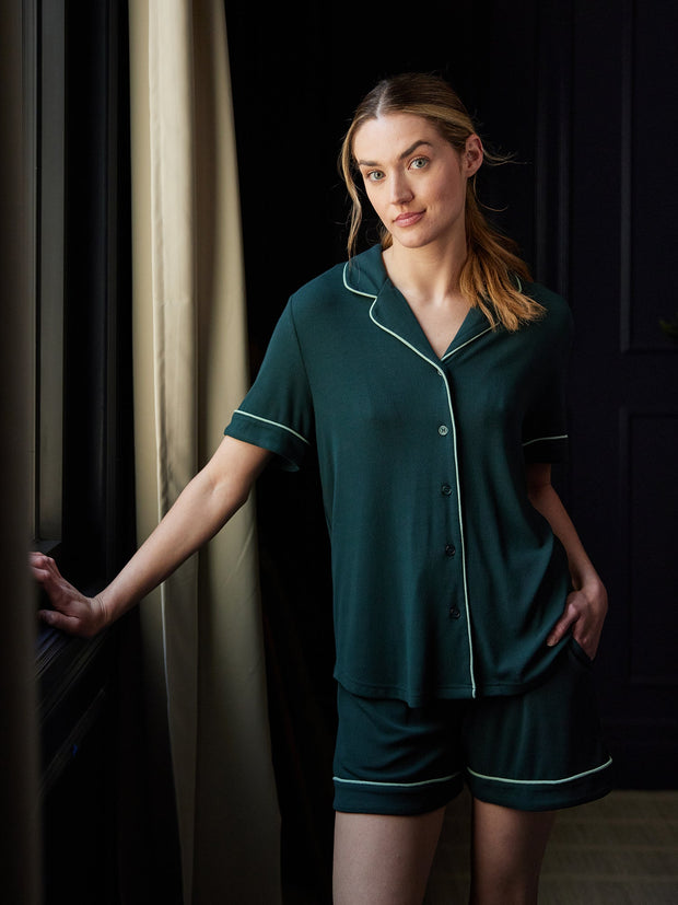 Cozy Earth Rib Knit Classic Short Sleeve Pajama Set