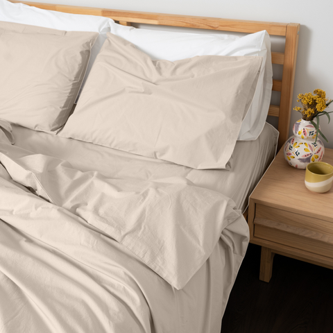 Homebird Organic Cotton Percale Flat Sheet