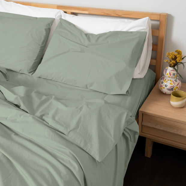 Homebird Organic Cotton Percale Flat Sheet