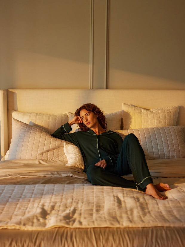 Cozy Earth Rib Knit Classic Long Sleeve Pajama Set