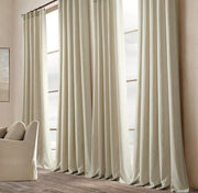 LushDecor Belgian Flax Prewashed Linen Rich Cotton Blend Window Curtain Panel