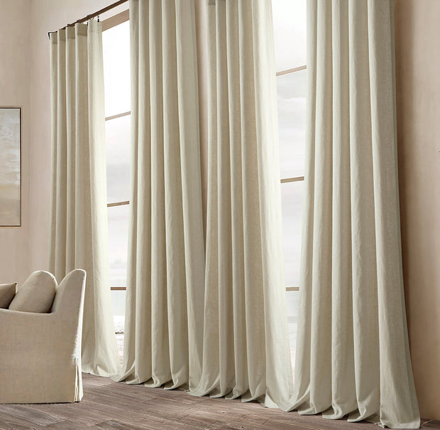 Lush Décor Belgian Flax Prewashed Linen Rich Cotton Blend Window Curtain Panel