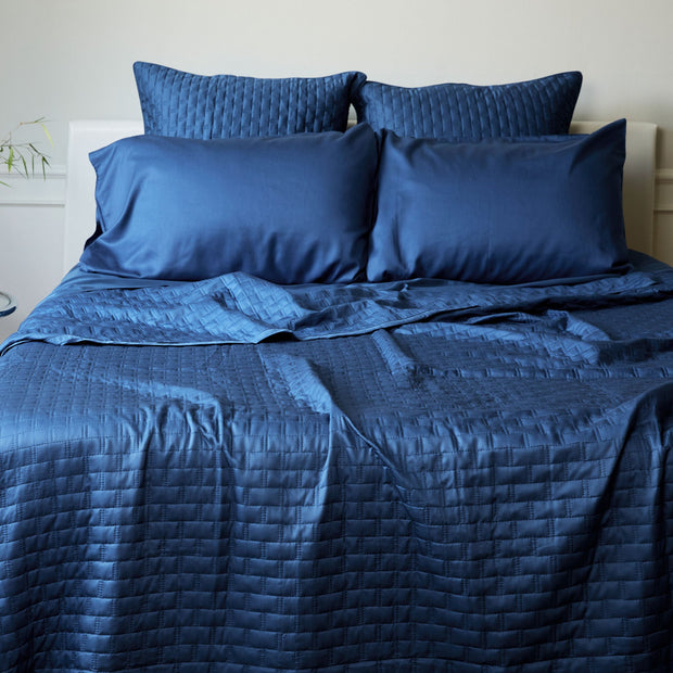 BedVoyage Luxury 100% Viscose from Bamboo Quilted Coverlet - Indigo