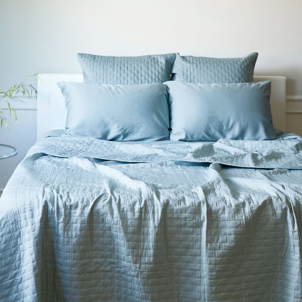 BedVoyage Luxury 100% Viscose from Bamboo Quilted Coverlet - Sky