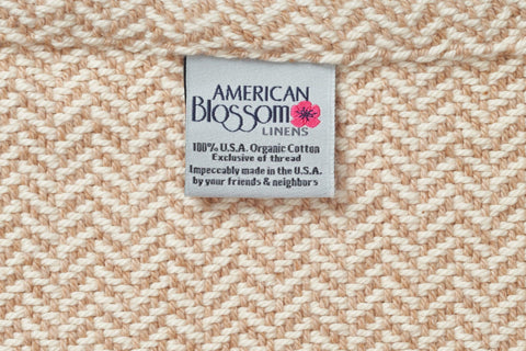 American Blossom Linens Herringbone Weave Cotton Blanket