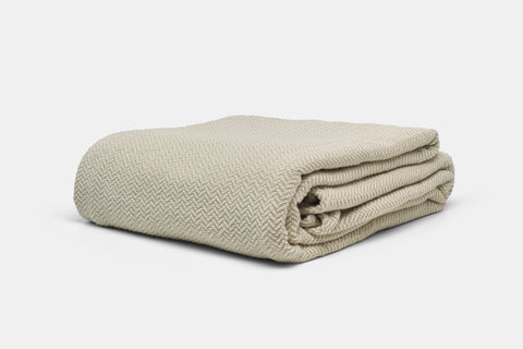 American Blossom Linens Herringbone Weave Cotton Blanket