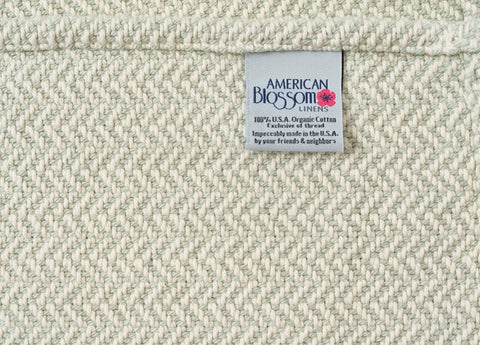 American Blossom Linens Herringbone Weave Cotton Blanket