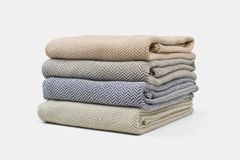 American Blossom Linens Herringbone Weave Cotton Blanket