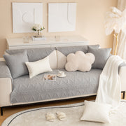 Slipcover KAS™ Geometric Textured Cotton Quilted Sofa Cover, Non-Slip Washable Couch Protector