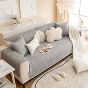 Slipcover KAS™ Geometric Textured Cotton Quilted Sofa Cover, Non-Slip Washable Couch Protector