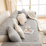 Slipcover KAS™ Geometric Textured Cotton Quilted Sofa Cover, Non-Slip Washable Couch Protector