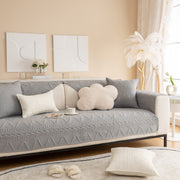 Slipcover KAS™ Geometric Textured Cotton Quilted Sofa Cover, Non-Slip Washable Couch Protector