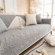 Slipcover KAS™ Geometric Textured Cotton Quilted Sofa Cover, Non-Slip Washable Couch Protector