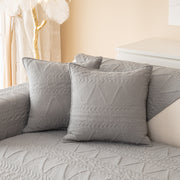 Slipcover KAS™ Geometric Textured Cotton Quilted Sofa Cover, Non-Slip Washable Couch Protector