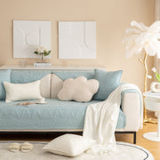 Slipcover KAS™ Geometric Textured Cotton Quilted Sofa Cover, Non-Slip Washable Couch Protector