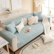 Slipcover KAS™ Geometric Textured Cotton Quilted Sofa Cover, Non-Slip Washable Couch Protector