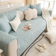 Slipcover KAS™ Geometric Textured Cotton Quilted Sofa Cover, Non-Slip Washable Couch Protector