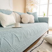 Slipcover KAS™ Geometric Textured Cotton Quilted Sofa Cover, Non-Slip Washable Couch Protector