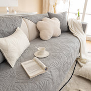 Slipcover KAS™ Embossed Leaf Cotton Quilted Sofa Cover Non-Slip Couch Protector with Thick Padding