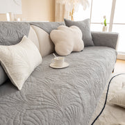 Slipcover KAS™ Embossed Leaf Cotton Quilted Sofa Cover Non-Slip Couch Protector with Thick Padding