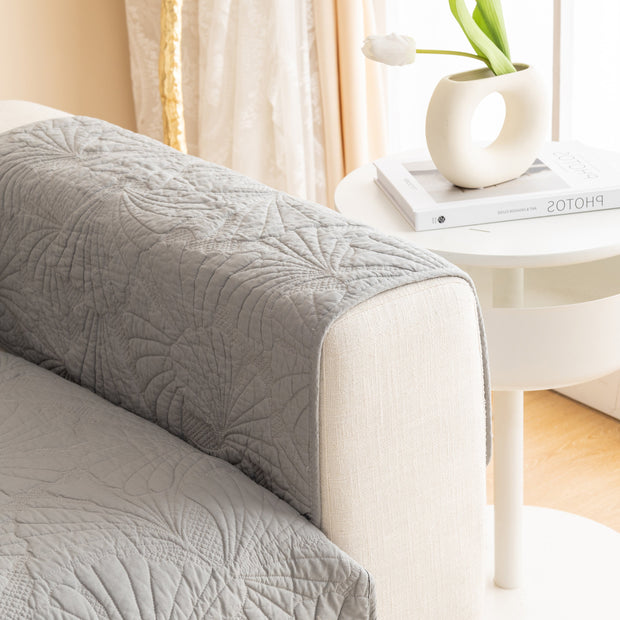 Slipcover KAS™ Embossed Leaf Cotton Quilted Sofa Cover Non-Slip Couch Protector with Thick Padding