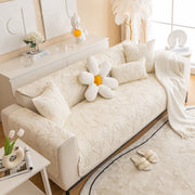 Slipcover KAS™ Embossed Leaf Cotton Quilted Sofa Cover Non-Slip Couch Protector with Thick Padding