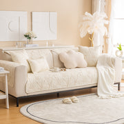 Slipcover KAS™ Embossed Leaf Cotton Quilted Sofa Cover Non-Slip Couch Protector with Thick Padding