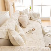 Slipcover KAS™ Embossed Leaf Cotton Quilted Sofa Cover Non-Slip Couch Protector with Thick Padding