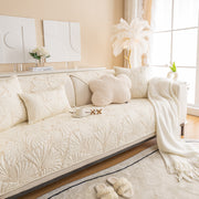 Slipcover KAS™ Embossed Leaf Cotton Quilted Sofa Cover Non-Slip Couch Protector with Thick Padding