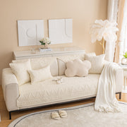 Slipcover KAS™ Geometric Textured Cotton Quilted Sofa Cover, Non-Slip Washable Couch Protector