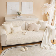 Slipcover KAS™ Geometric Textured Cotton Quilted Sofa Cover, Non-Slip Washable Couch Protector