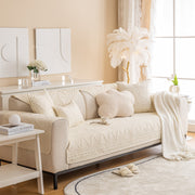 Slipcover KAS™ Geometric Textured Cotton Quilted Sofa Cover, Non-Slip Washable Couch Protector