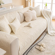 Slipcover KAS™ Geometric Textured Cotton Quilted Sofa Cover, Non-Slip Washable Couch Protector