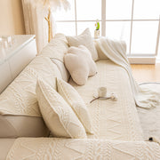 Slipcover KAS™ Geometric Textured Cotton Quilted Sofa Cover, Non-Slip Washable Couch Protector