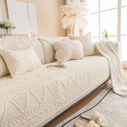 Slipcover KAS™ Geometric Textured Cotton Quilted Sofa Cover, Non-Slip Washable Couch Protector