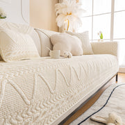 Slipcover KAS™ Geometric Textured Cotton Quilted Sofa Cover, Non-Slip Washable Couch Protector