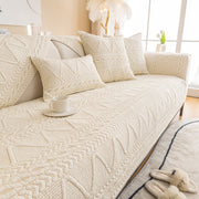 Slipcover KAS™ Geometric Textured Cotton Quilted Sofa Cover, Non-Slip Washable Couch Protector