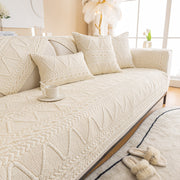 Slipcover KAS™ Geometric Textured Cotton Quilted Sofa Cover, Non-Slip Washable Couch Protector