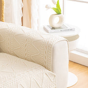 Slipcover KAS™ Geometric Textured Cotton Quilted Sofa Cover, Non-Slip Washable Couch Protector