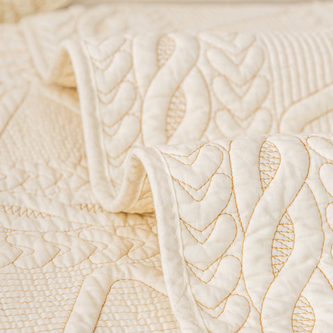 Slipcover KAS™ Geometric Textured Cotton Quilted Sofa Cover, Non-Slip Washable Couch Protector