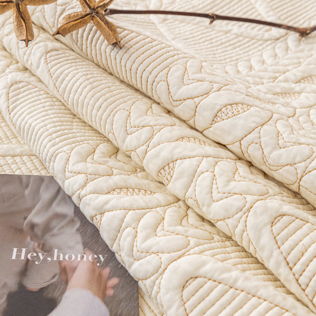 Slipcover KAS™ Geometric Textured Cotton Quilted Sofa Cover, Non-Slip Washable Couch Protector