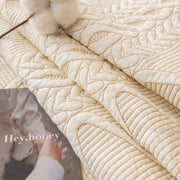 Slipcover KAS™ Geometric Textured Cotton Quilted Sofa Cover, Non-Slip Washable Couch Protector