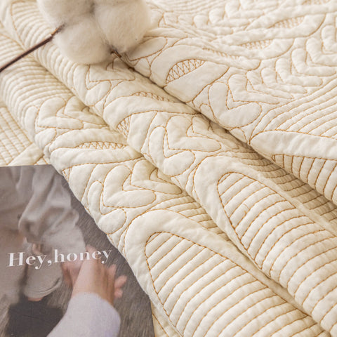 Slipcover KAS™ Geometric Textured Cotton Quilted Sofa Cover, Non-Slip Washable Couch Protector