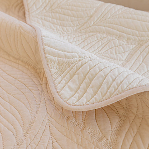 Slipcover KAS™ Leaf Vein Textured Cotton Quilted Sofa Slipcover, Non-Slip Modular Couch Covers