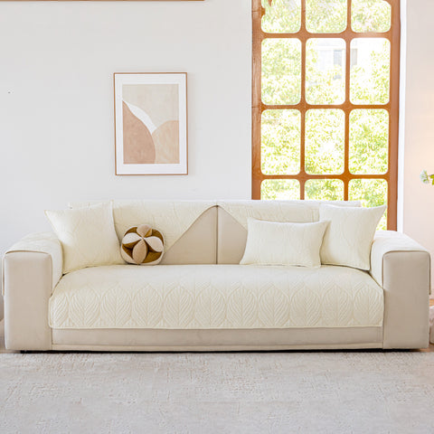 Slipcover KAS™ Leaf Vein Textured Cotton Quilted Sofa Slipcover, Non-Slip Modular Couch Covers