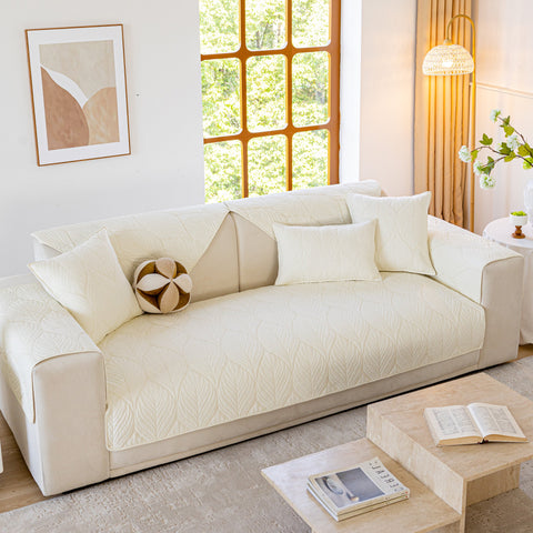 Slipcover KAS™ Leaf Vein Textured Cotton Quilted Sofa Slipcover, Non-Slip Modular Couch Covers