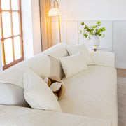 Slipcover KAS™ Leaf Vein Textured Cotton Quilted Sofa Slipcover, Non-Slip Modular Couch Covers